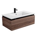 Тумба с раковиной подвесная CEZARES SLIDER 80 Орех дымчатый, раковина белая 190692
