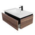Тумба с раковиной подвесная CEZARES SLIDER 80 Орех дымчатый, раковина белая 190692