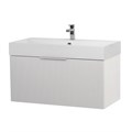 Тумба с раковиной подвесная выдвижными ящиком и внутренним ящиком CEZARES PREMIUM 90 Plisse Bianco opaco, раковина белая 190660