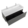 Тумба с раковиной подвесная  двумя выдвижными ящиками и двойным внутренним ящиком CEZARES PREMIUM 120 Plisse Grigio nuvola, раковина белая 190638
