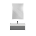 Тумба с раковиной подвесная и одним выдвижным ящиком CEZARES PREMIUM 90 Plisse Grigio nuvola, раковина белая 190626