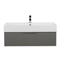 Тумба с раковиной подвесная и одним выдвижным ящиком CEZARES PREMIUM 90 Plisse Grigio nuvola, раковина белая 190626