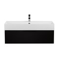 Тумба с раковиной подвесная и одним выдвижным ящиком CEZARES PREMIUM 90 Plisse Nero opaco, раковина белая 190624