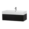 Тумба с раковиной подвесная и одним выдвижным ящиком CEZARES PREMIUM 90 Plisse Nero opaco, раковина белая 190624