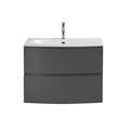 Тумба с раковиной из искусственного камня подвесная CEZARES ELETTRA 75 Grafite, раковина белая 190607