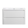 Тумба с раковиной подвесная CEZARES RELAX 80 Bianco Lucido, раковина белая без отверстия под смеситель 203960
