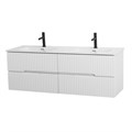 Тумба с раковиной подвесная с четырьмя ящиками CEZARES DUET-N 140 Bianco Lucido, раковина белая с двумя чашами CZR-8095-140-2 190882