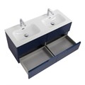 Тумба с раковиной подвесная с четырьмя ящиками CEZARES DUET-N 120 Sapfiro, раковина белая с двумя чашами CZR-8073-120-2 190878
