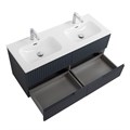 Тумба с раковиной подвесная с четырьмя ящиками CEZARES DUET-N 120 Grafito, раковина белая с двумя чашами CZR-8073-120-2 190877
