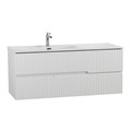 Тумба с раковиной подвесная с двумя ящиками, левосторонняя CEZARES DUET-N 120 Bianco Lucido, раковина белая CZR-8095-120-L 190873