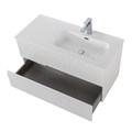 Тумба с раковиной подвесная с двумя ящиками, правосторонняя CEZARES DUET-N 100 Bianco Lucido, раковина белая CZR-8095-100-R 190871