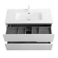Тумба с раковиной подвесная CEZARES DUET-N 100 Ясень Белый Софт, раковина белая CZR-8095-100 190841