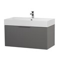 Тумба с раковиной подвесная выдвижными ящиком и внутренним ящиком CEZARES PREMIUM 90 Plisse Grigio nuvola, раковина белая 190663