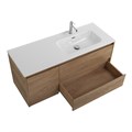 Тумба с раковиной подвесная с двумя ящиками и одной дверцей BelBagno KRAFT 120 Rovere Nebrasca Nature правая, раковина белая 202243