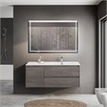 Тумба с раковиной подвесная с двумя ящиками и одной дверцей BelBagno KRAFT 120 Cemento Grigio правая, раковина белая 202241
