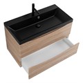 Тумба с раковиной подвесная BelBagno MARINO 90 Rovere Bianco, раковина чёрная 201971