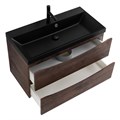 Тумба с раковиной подвесная BelBagno MARINO 80 Rovere Moro, раковина чёрная 201962