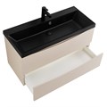 Тумба с раковиной подвесная BelBagno MARINO 80 Crema Opaco, раковина чёрная 201957
