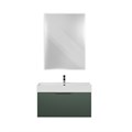 Тумба с раковиной подвесная выдвижными ящиком и внутренним ящиком CEZARES PREMIUM 90 Plisse Verde opaco, раковина белая 201753