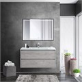 Тумба со стеклянной раковиной подвесная BelBagno KRAFT 90 Cemento Grigio, раковина белая 200479