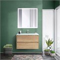 Тумба со стеклянной раковиной подвесная BelBagno KRAFT 80 Rovere Nebrasca Nature, раковина белая 200476