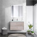 Тумба со стеклянной раковиной подвесная BelBagno KRAFT 80 Rovere Galifax Bianco, раковина белая 200475