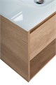 Тумба cо стеклянной раковиной подвесная с одним ящиком и одной открытой полкой BelBagno KRAFT 90 Rovere Nebrasca Nature, раковина белая 200439