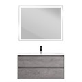 Тумба с раковиной подвесная BelBagno KRAFT 100 Cemento Grigio, раковина белая 200381