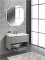 Тумба c раковиной подвесная с одним ящиком и одной открытой полкой BelBagno KRAFT 80 Cemento Grigio, раковина белая 200302