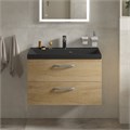 Тумба с раковиной подвесная BelBagno AURORA 80 Rovere Nebrasca Nature, раковина чёрная 200290