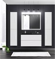 Тумба с раковиной подвесная BelBagno AURORA 80 Bianco Lucido, раковина чёрная 200288