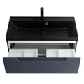 Тумба с раковиной подвесная BelBagno VITTORIA 80 Grigio Opaco, раковина чёрная 200224