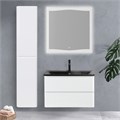 Тумба с раковиной подвесная BelBagno ALBANO 100 Bianco Lucido, раковина чёрная 200183