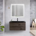 Тумба с раковиной подвесная BelBagno ACQUA 100 Rovere Nature Grigio, раковина чёрная 200148