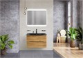 Тумба с раковиной подвесная BelBagno ACQUA 80 Rovere Rustico, раковина чёрная 200144