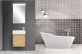 Тумба с раковиной подвесная BelBagno KRAFT MINI 50 Rovere Nebrasca Nature правосторонняя, раковина белая 197056