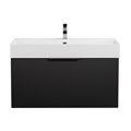 Тумба с раковиной подвесная выдвижными ящиком и внутренним ящиком CEZARES PREMIUM 90 Plisse Nero opaco, раковина белая 190661