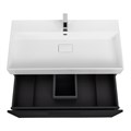 Тумба с раковиной подвесная выдвижными ящиком и внутренним ящиком CEZARES PREMIUM 90 Plisse Nero opaco, раковина белая 190661