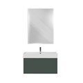 Тумба с раковиной подвесная выдвижными ящиком и внутренним ящиком CEZARES PREMIUM 90 Verde opaco, раковина белая 190659