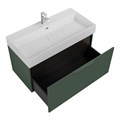 Тумба с раковиной подвесная выдвижными ящиком и внутренним ящиком CEZARES PREMIUM 90 Verde opaco, раковина белая 190659