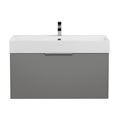 Тумба с раковиной подвесная выдвижными ящиком и внутренним ящиком CEZARES PREMIUM 90 Grigio nuvola, раковина белая 190658
