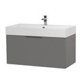 Тумба с раковиной подвесная выдвижными ящиком и внутренним ящиком CEZARES PREMIUM 90 Grigio nuvola, раковина белая 190658