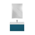 Тумба с раковиной подвесная выдвижными ящиком и внутренним ящиком CEZARES PREMIUM 90 Blu petrolio, раковина белая 190657