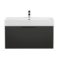 Тумба с раковиной подвесная выдвижными ящиком и внутренним ящиком CEZARES PREMIUM 90 Nero opaco, раковина белая 190656