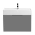 Тумба с раковиной подвесная выдвижными ящиком и внутренним ящиком CEZARES PREMIUM 70 Grigio nuvola, раковина белая 190648