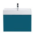 Тумба с раковиной подвесная выдвижными ящиком и внутренним ящиком CEZARES PREMIUM 70 Blu petrolio, раковина белая 190647