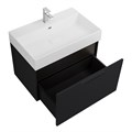 Тумба с раковиной подвесная выдвижными ящиком и внутренним ящиком CEZARES PREMIUM 70 Nero opaco, раковина белая 190646