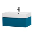 Тумба с раковиной подвесная и одним выдвижным ящиком CEZARES PREMIUM 70 Plisse Blu petrolio, раковина белая 190635