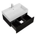 Тумба с раковиной подвесная и одним выдвижным ящиком CEZARES PREMIUM 70 Plisse Nero opaco, раковина белая 190634