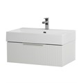 Тумба с раковиной подвесная и одним выдвижным ящиком CEZARES PREMIUM 70 Plisse Bianco opaco, раковина белая 190633